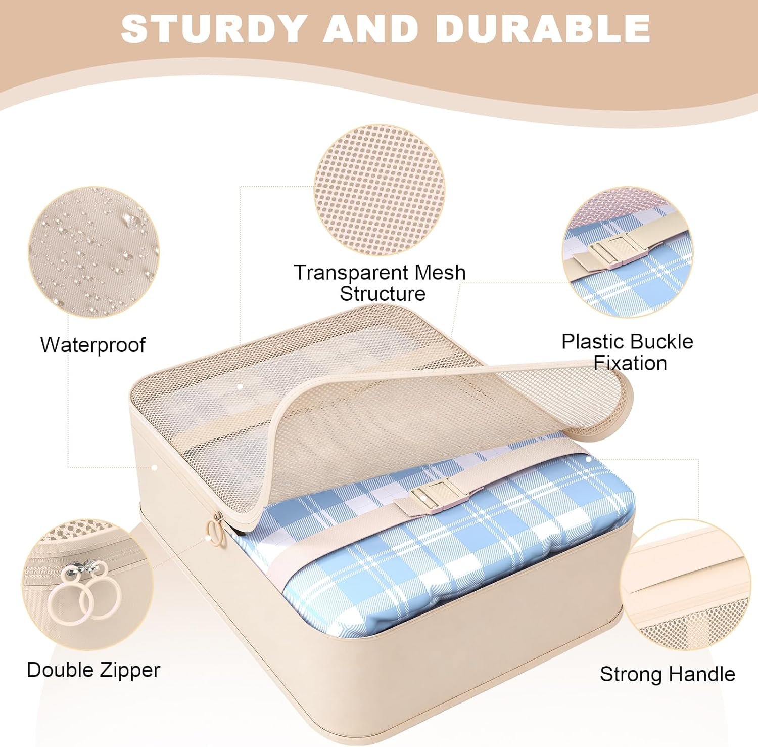 1777457460 8 Set Packing Cubes for TravelSuitcase Organizer Bags for Luggage with Shoe Hanging Toiletry Bag Vacation Essentials Accessories for Cruise Ship Airplane Must HaveRoad Trip Camp GiftsCream.jpg