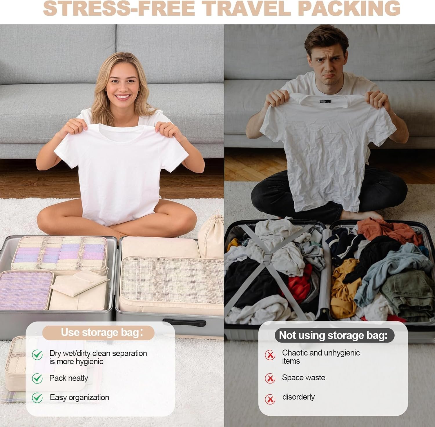 1777457462 8 Set Packing Cubes for TravelSuitcase Organizer Bags for Luggage with Shoe Hanging Toiletry Bag Vacation Essentials Accessories for Cruise Ship Airplane Must HaveRoad Trip Camp GiftsCream.jpg