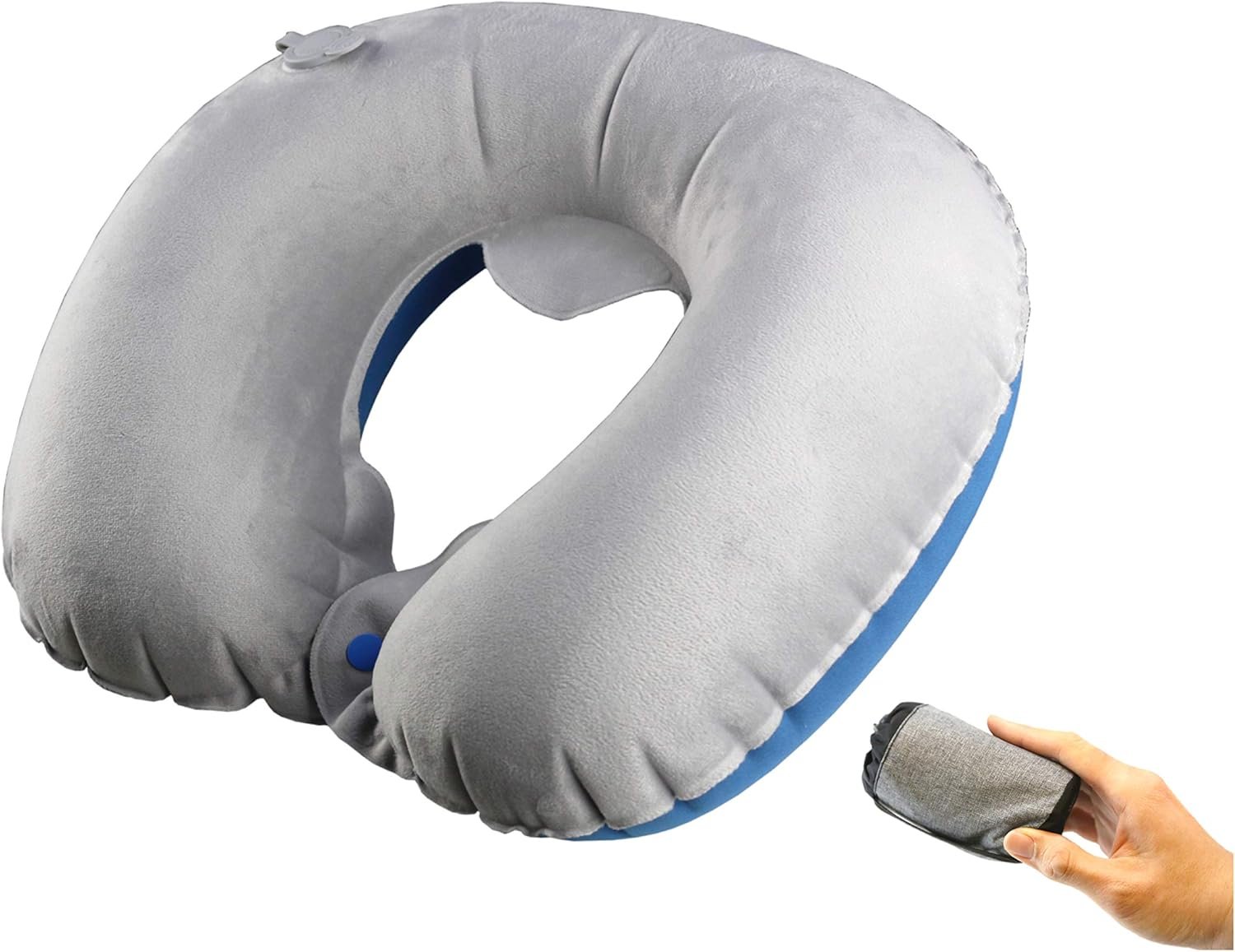1777457573 TREKOLOGY Inflatable Neck Pillow for Travel – Compact Ultralight Air Pillow with Button Inflation Quick Deflate – Dual Fabric Neck Support Cushion for Airplane Car Train Bus.jpg