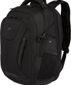 SwissGear Travel Tech Elite Laptop Backpack – Fits Laptops up to 16” – ScanSmart TSA-Friendly Backpack with USB Port, Shoe Compartment & Organizer Pockets – Black