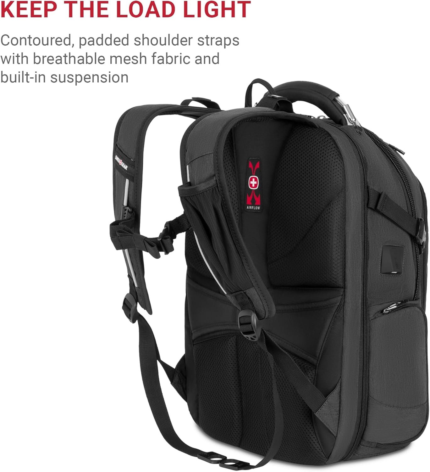 1777461323 SwissGear Travel Tech Elite Laptop Backpack – Fits Laptops up to 16 – ScanSmart TSA Friendly Backpack with USB Port Shoe Compartment Organizer Pockets – Heather Grey.jpg