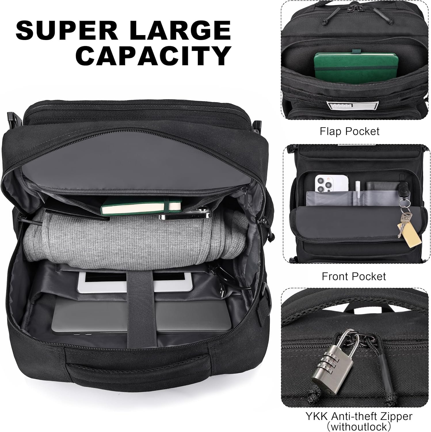1777462470 DEYACE 40L Travel Backpack Mens TSA Approved Carry on Durable Large Weekender Backpack Fits 17.3 Inch Laptop YKK Zipper AER Travel Pack with USB Charging Port Shoes Compartment.jpg