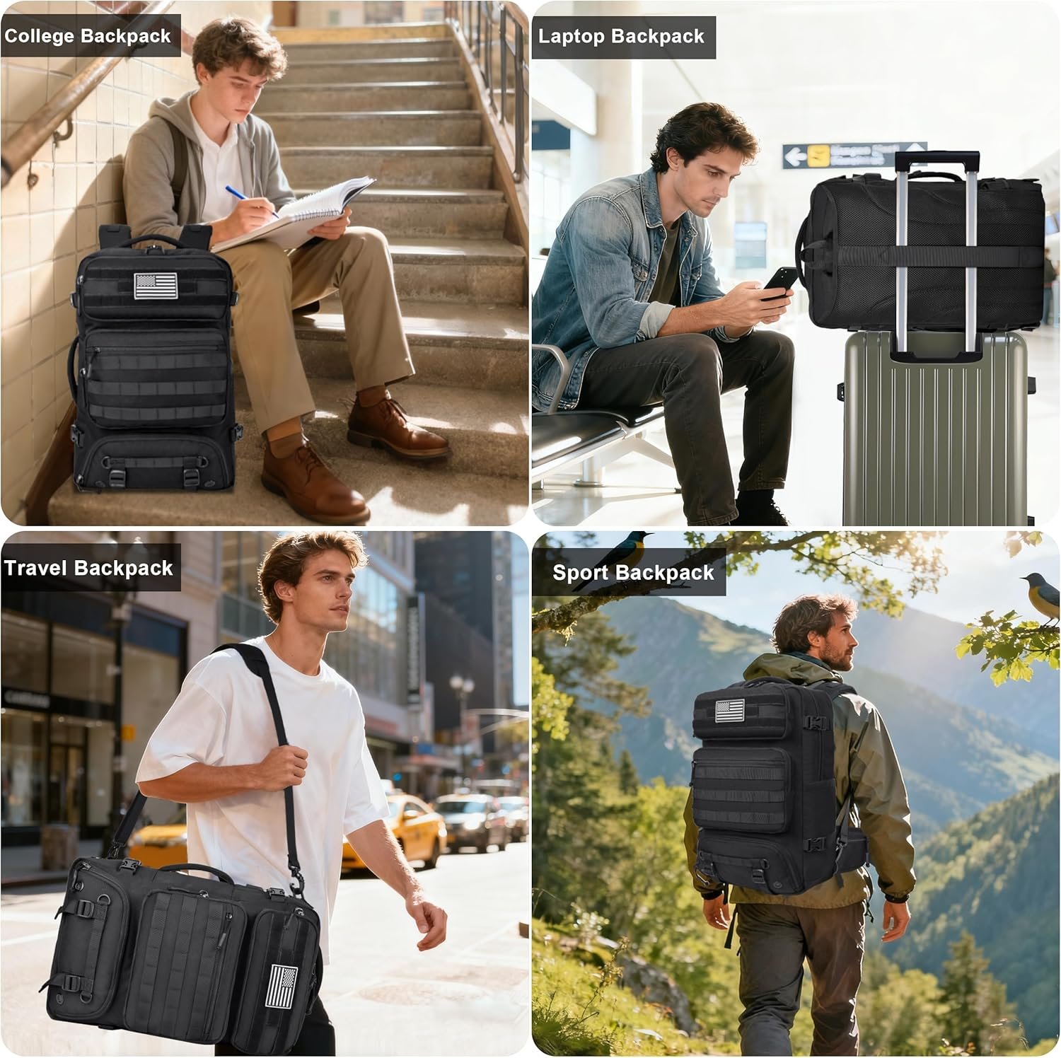 1777462480 DEYACE 40L Travel Backpack Mens TSA Approved Carry on Durable Large Weekender Backpack Fits 17.3 Inch Laptop YKK Zipper AER Travel Pack with USB Charging Port Shoes Compartment.jpg
