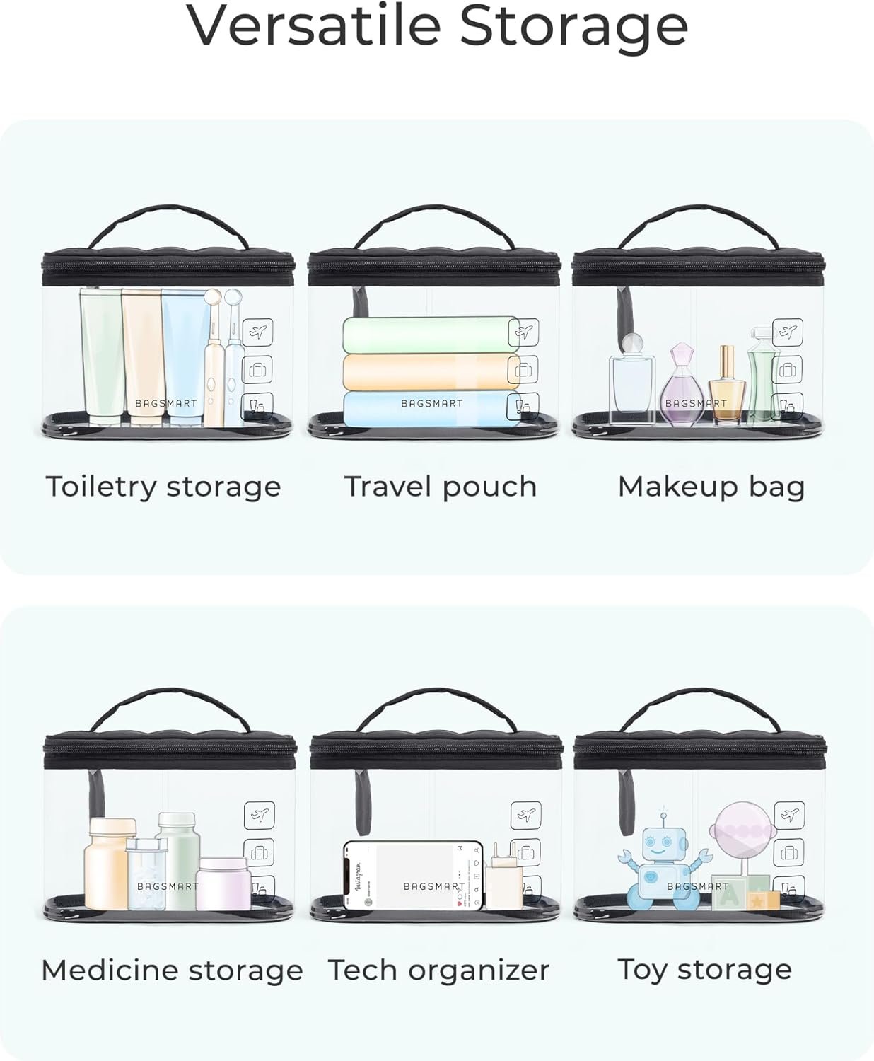 1777462653 BAGSMART TSA Approved Toiletry Bag Clear Makeup Cosmetic Bag Organizer Quart Size Travel Bag for Toiletries Carry on Travel Accessories Essentials 1 Pack Pink.jpg