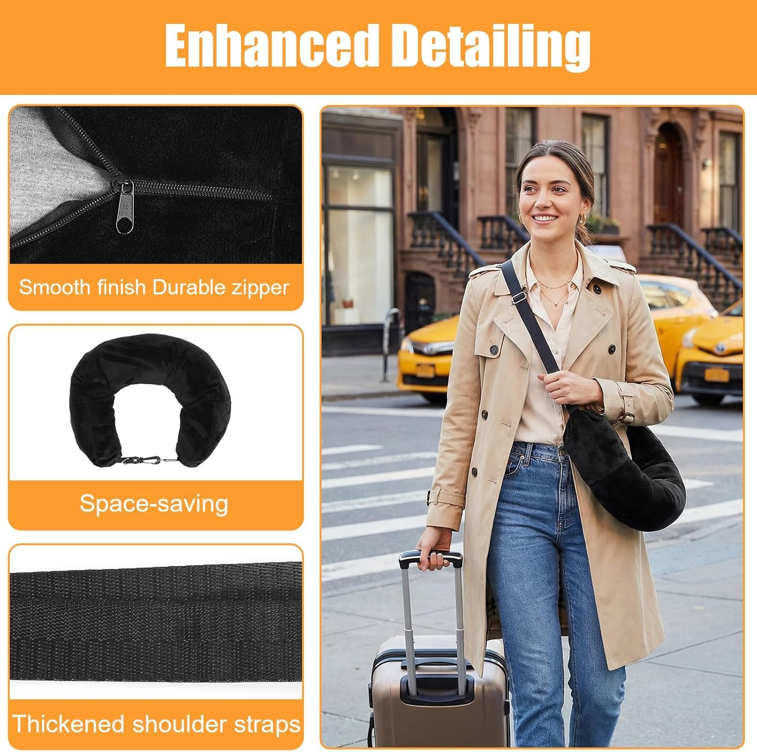 1777463741 Stuffable Travel Pillow Velvet Neck Pillow for Travel Stuffed with Clothes Traveling Pillows for Airplanes Traveling Essentials Multifunctional Sleeping Rest Cushion No FillerBlack.jpg