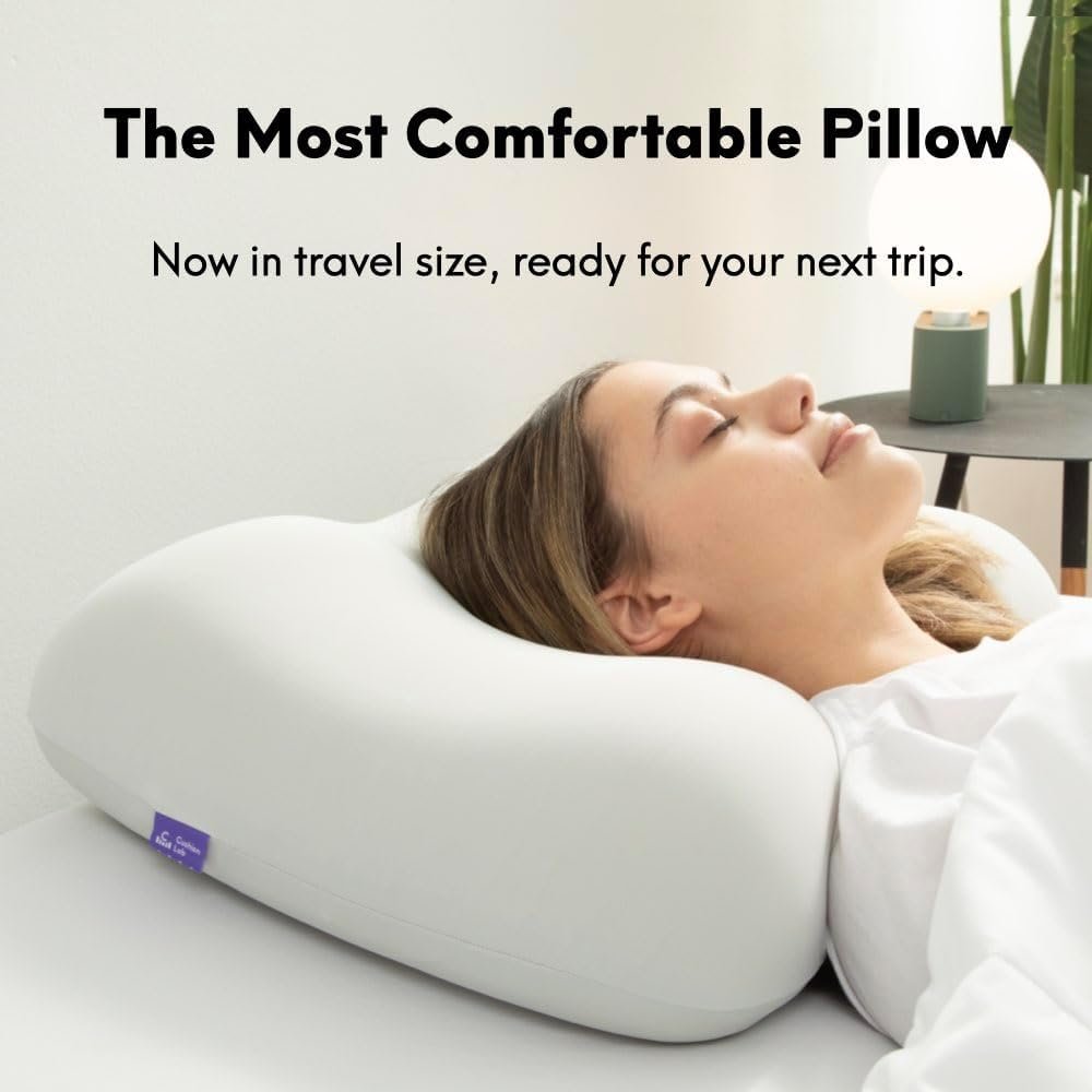 1777465385 Cushion Lab Travel Deep Sleep Pillow – Compact Memory Foam Neck Pillow for Sleeping Portable Pillow for Hotels Camping Side Back Sleepers On The Go – Calm Grey.jpg