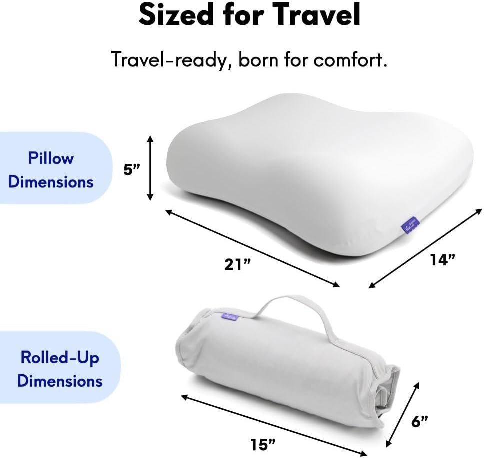 1777465389 Cushion Lab Travel Deep Sleep Pillow – Compact Memory Foam Neck Pillow for Sleeping Portable Pillow for Hotels Camping Side Back Sleepers On The Go – Calm Grey.jpg
