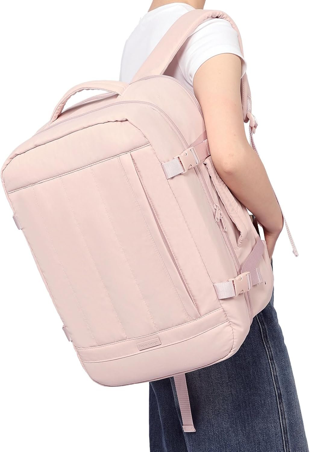 1777466012 NISHEL Carry On Backpack for Women 28.3L Travel Backpack with Suitcase Style Opening Travel Bag fits 15.6 Inch Laptop Flight Approved Weekender Bag for Business PINK.jpg