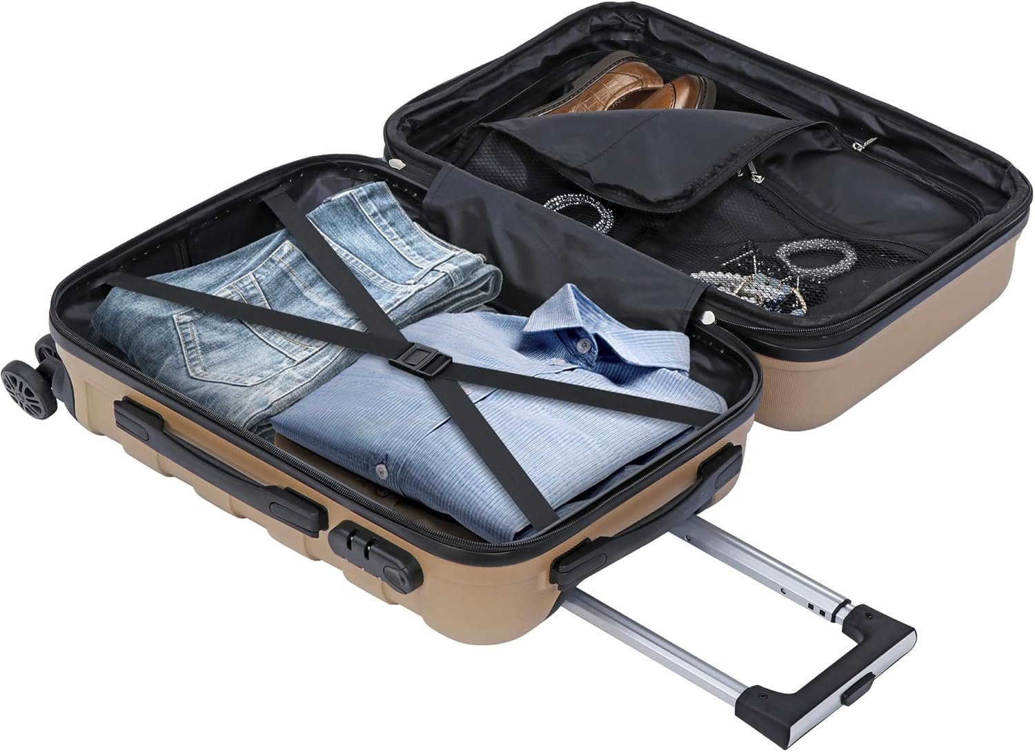 1777471358 SUPER DEAL 21 Inch Expandable Suitcase Hardside Carry On Travel Luggage with Spinner Wheels Height Adjustable Handle Champagne.jpg