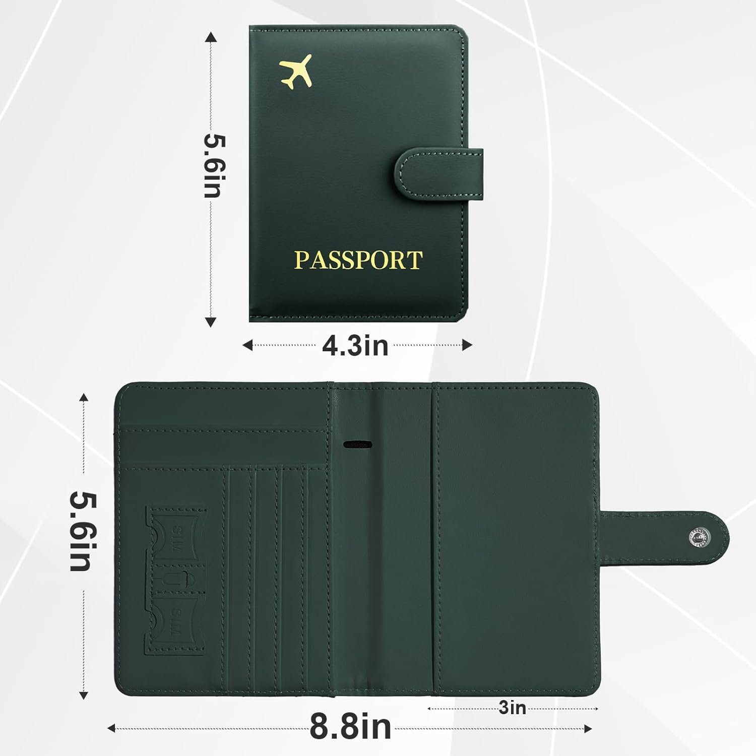 1777474024 Passport Holder with Airtag Slot Cards Cash Air Ticket Pocket Travle Gifts for Women Men RFID Blocking Wallet Passport Book Cover Case Green.jpg