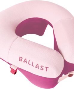 Ballast Pro Beach & Travel Pillow – Inflatable Neck Pillow for Airplanes, Beach & Pool, Compact and Water-Resistant (Flamingo Pink)