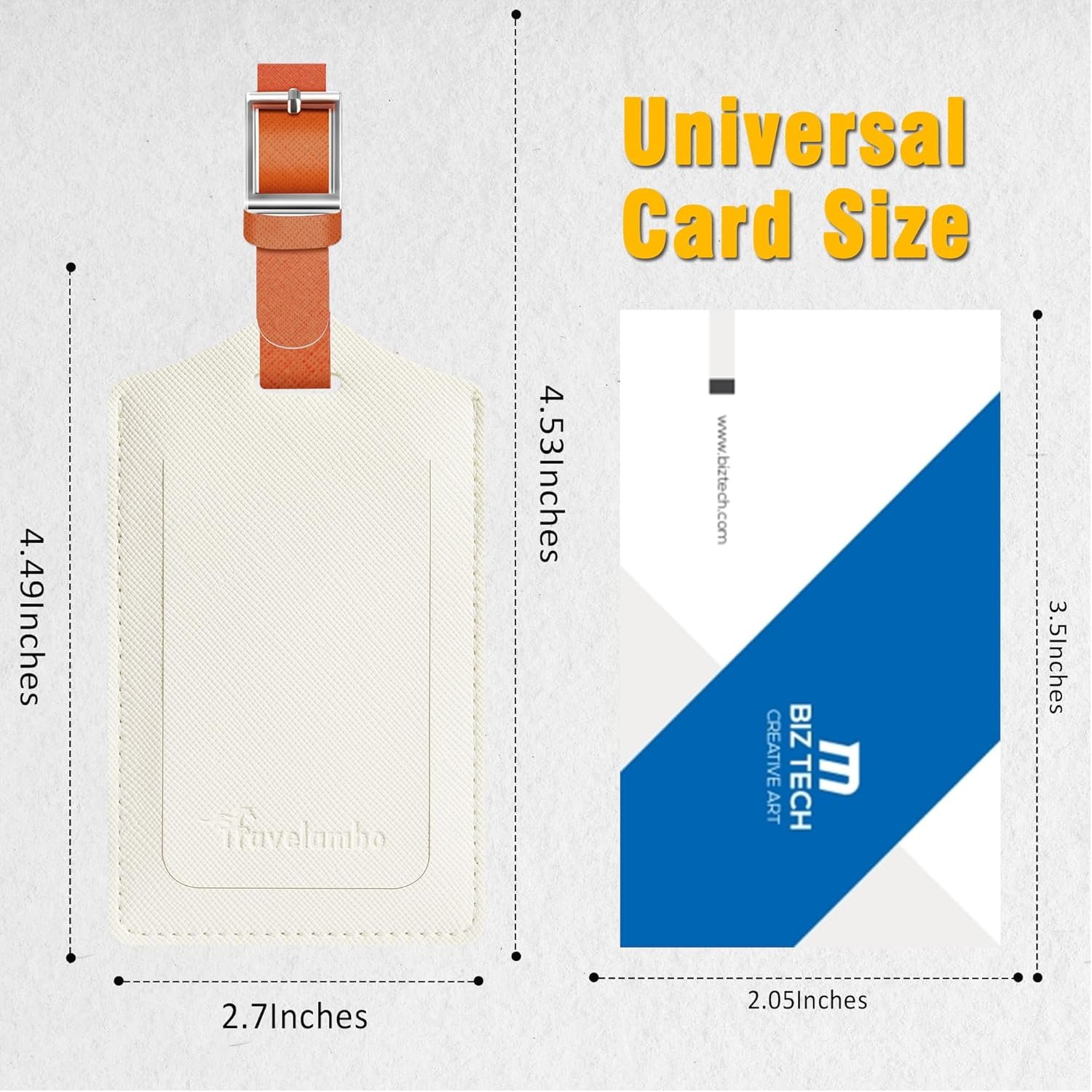 1777475530 Travelambo Luggage Tags for Suitcases Faux Leather Privacy Protection 2 Pack Bag Tags Travel Accessories Essential Cross White.jpg