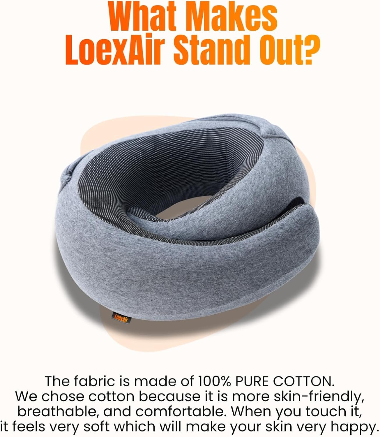 1777477295 LOEXAIR™ Hooded Pro Travel Pillow Memory Foam Neck Support Pillow for Airplane Flight Super Soft Pure Cotton Fabric Maximum Privacy Light Block Design Lightweight Full Travel Kit Light Grey.jpg