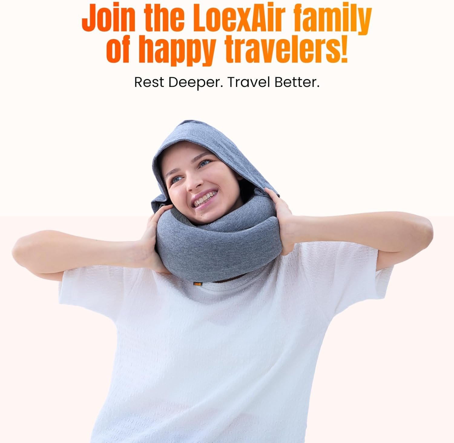 1777477297 LOEXAIR™ Hooded Pro Travel Pillow Memory Foam Neck Support Pillow for Airplane Flight Super Soft Pure Cotton Fabric Maximum Privacy Light Block Design Lightweight Full Travel Kit Light Grey.jpg