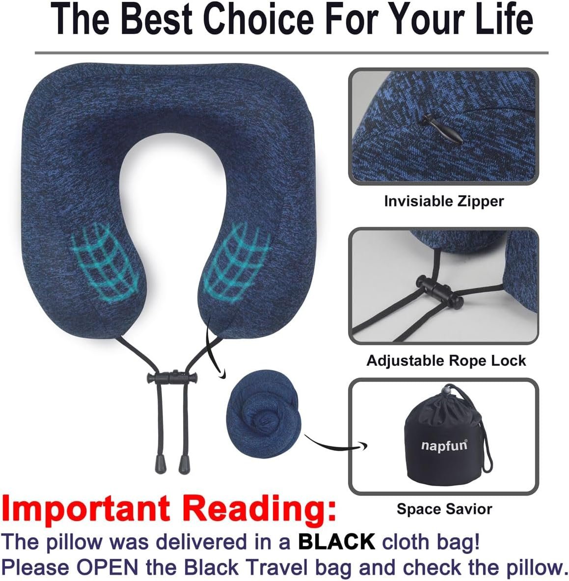 1777482375 napfun Neck Pillow for Traveling Upgraded Travel Neck Pillow for Airplane 100 Pure Memory Foam Travel Pillow for Flight Headrest Sleep Portable Plane Accessories Blue.jpg