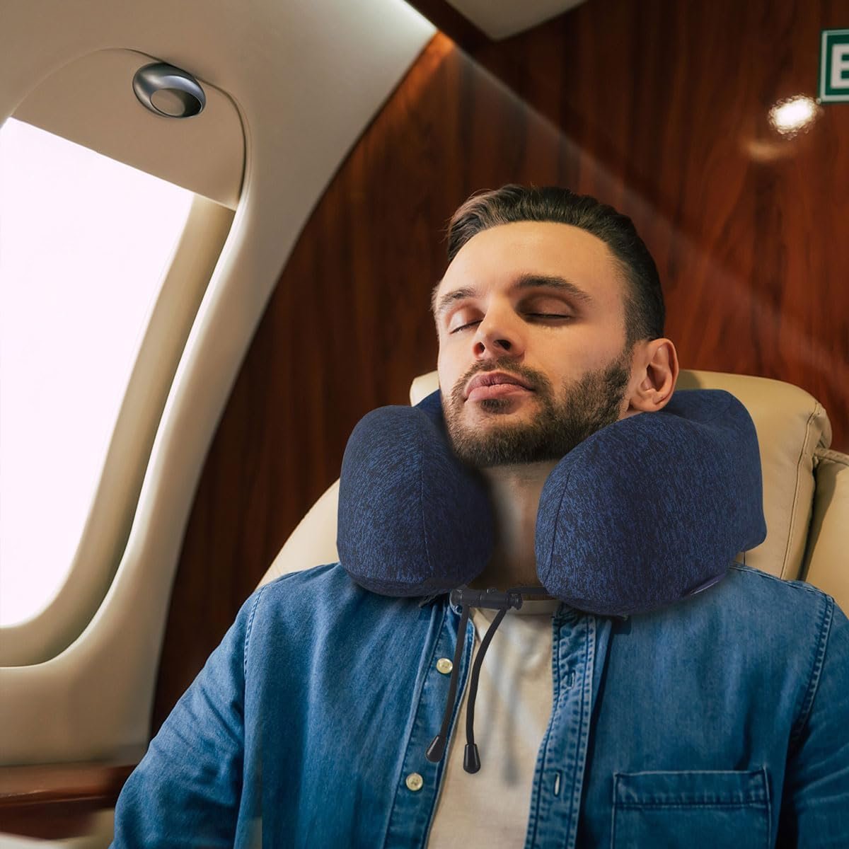 1777482377 napfun Neck Pillow for Traveling Upgraded Travel Neck Pillow for Airplane 100 Pure Memory Foam Travel Pillow for Flight Headrest Sleep Portable Plane Accessories Blue.jpg