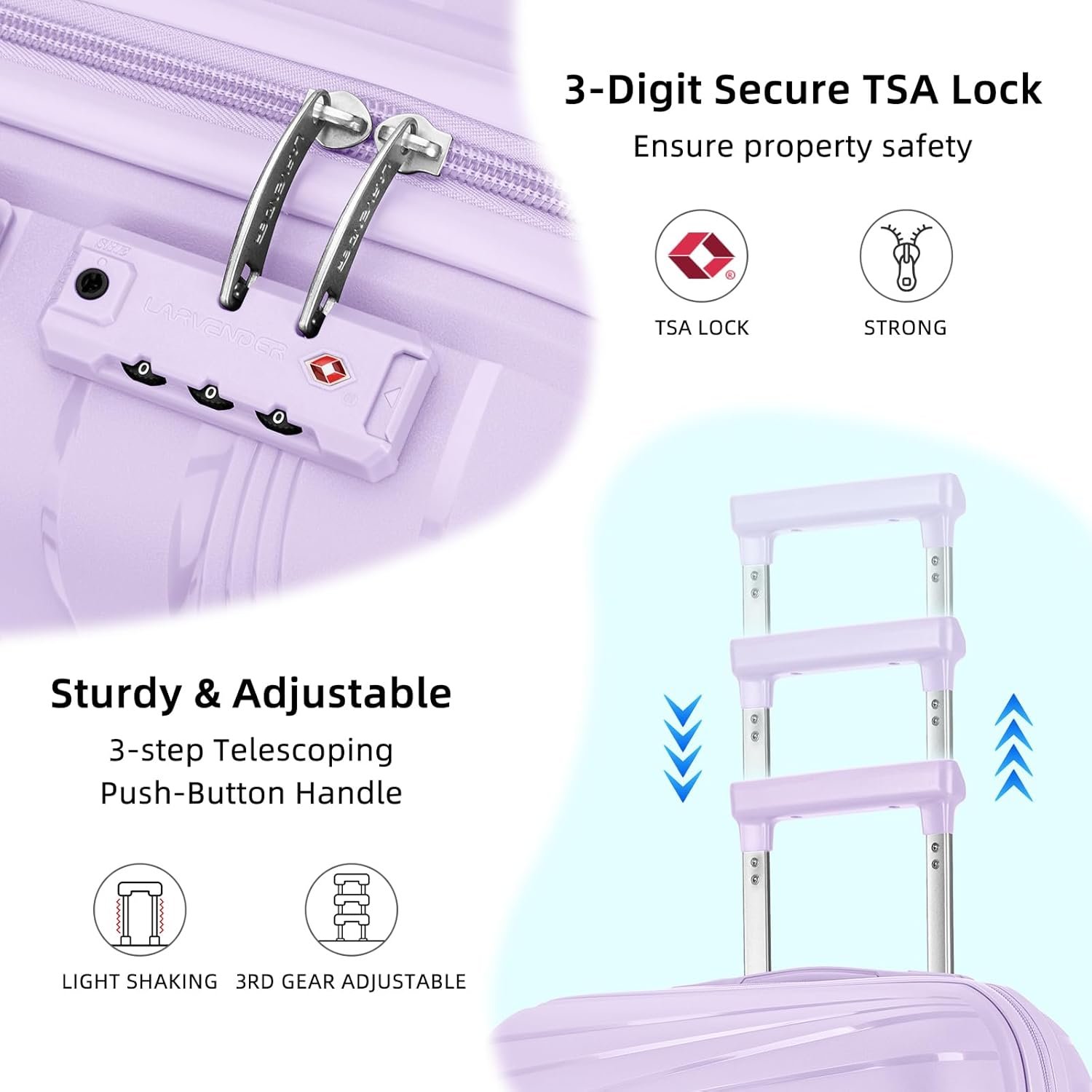 1777485576 LARVENDER Luggage Sets 3 Piece Expandable Carry On Luggage 22x14x9 Airline Approved 20 Inch Hardshell Lightweight PP Carry On Suitcase for Women with Spinner Wheels TSA Lock Lavender.jpg