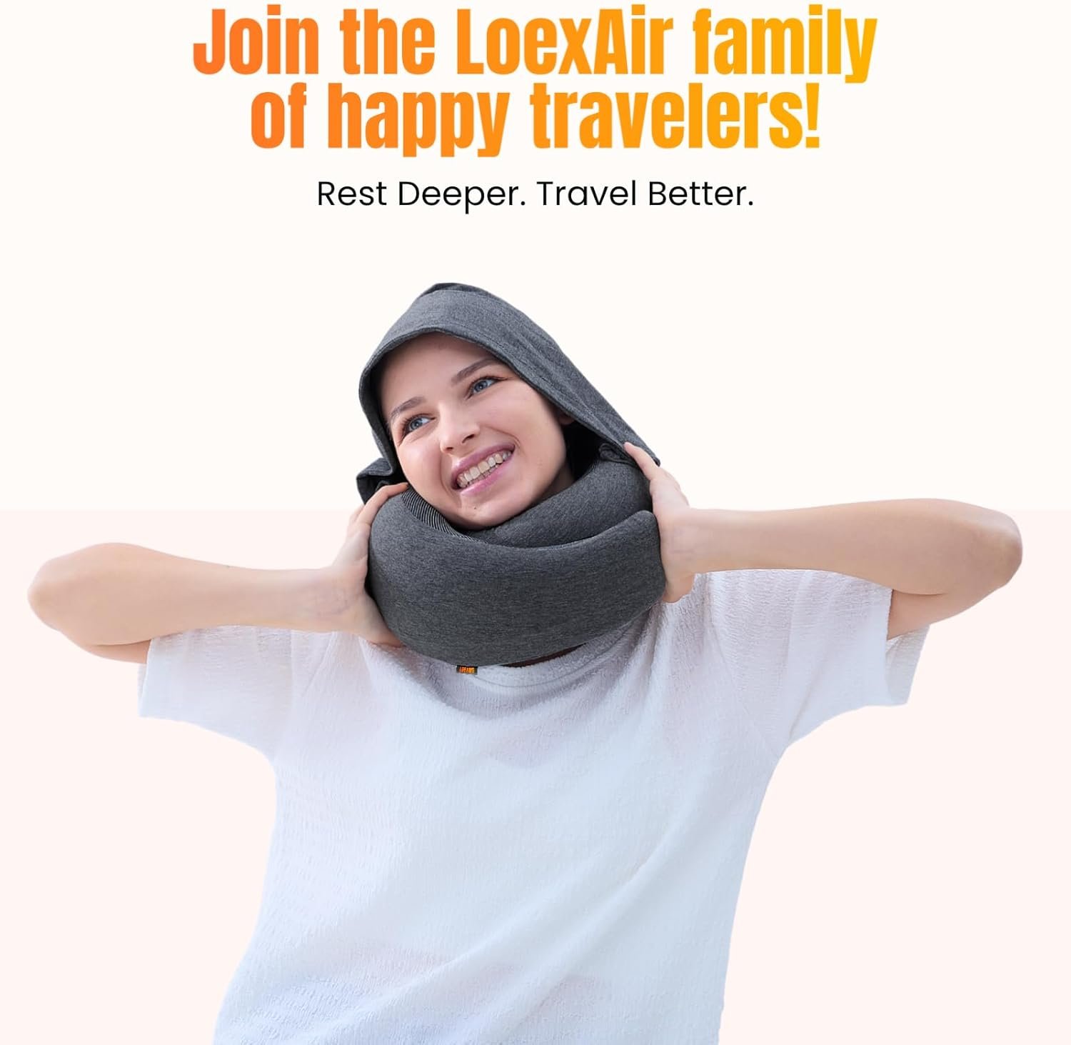 1777486813 LOEXAIR™ Travel Pillow Neck Pillow Travel for Airplane Car 100 Cotton Fabric Memory Foam Plane Pillow Lightweight Easy to Carry on Flight Full Travel Set Eye Mask Earplugs Dark Grey.jpg