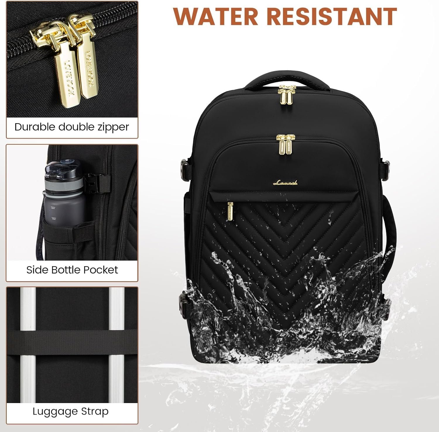1777489871 LOVEVOOK 40L Travel Backpack for Women Men Carry on Backpack for Airplanes TSA Personal Item Travel Bag fits 17 Laptop Waterproof Travel Essentials Flight Approved with 2 Packing Cubes Black.jpg