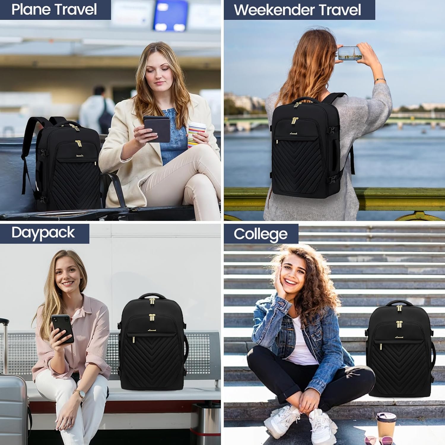 1777489873 LOVEVOOK 40L Travel Backpack for Women Men Carry on Backpack for Airplanes TSA Personal Item Travel Bag fits 17 Laptop Waterproof Travel Essentials Flight Approved with 2 Packing Cubes Black.jpg