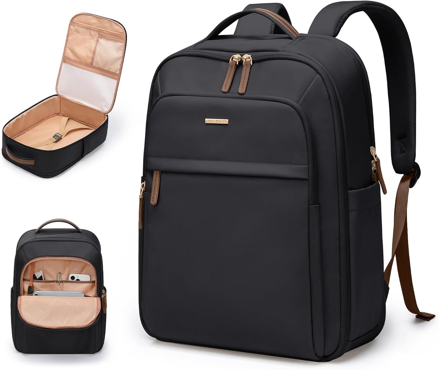 22L Travel Backpack for Women & Men,Carry On Bag for Airplanes Personal Item Laptop Backpack,17.3 Inch,Black