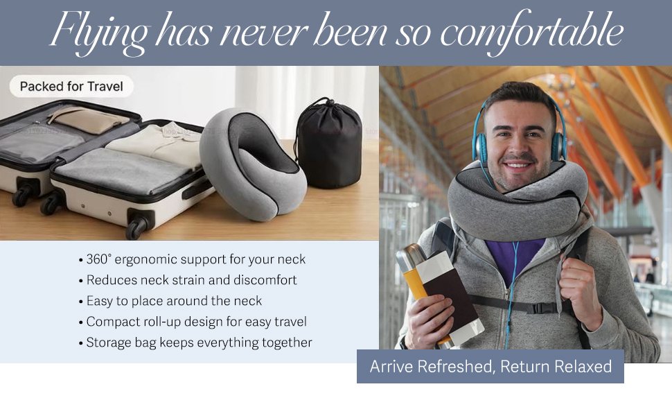 office contour design neck cushion for side &amp;amp; back sleeping lightweight travel accessory essential