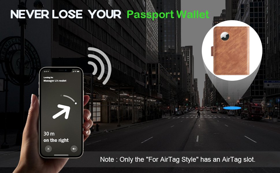 passport holder with Airtag slot