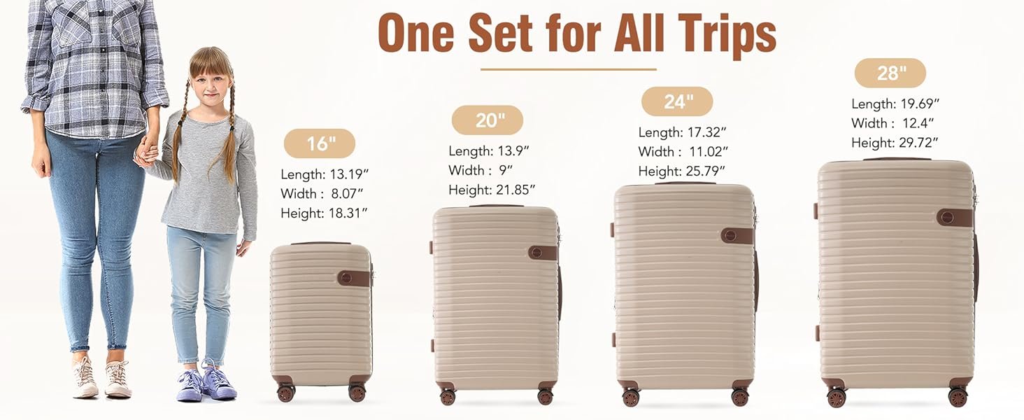 Merax Luggage Sets 4 Piece