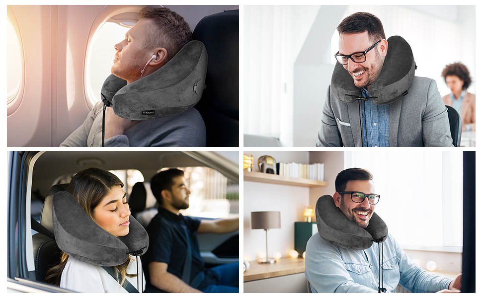 inflatable neck pillow for traveling on plane
