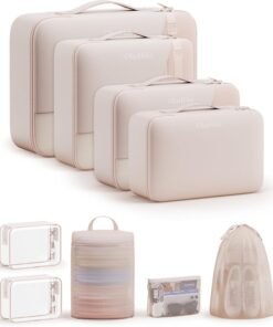 9 Set Packing Cubes for Travel, Gifts for Women Mom,Anti-Tearing Suitcase Organizer for Luggage Carts with Shoe & Hanging Toiletry Bag,OlarHike Vacation Essentials & Accessories for Cruise Ship