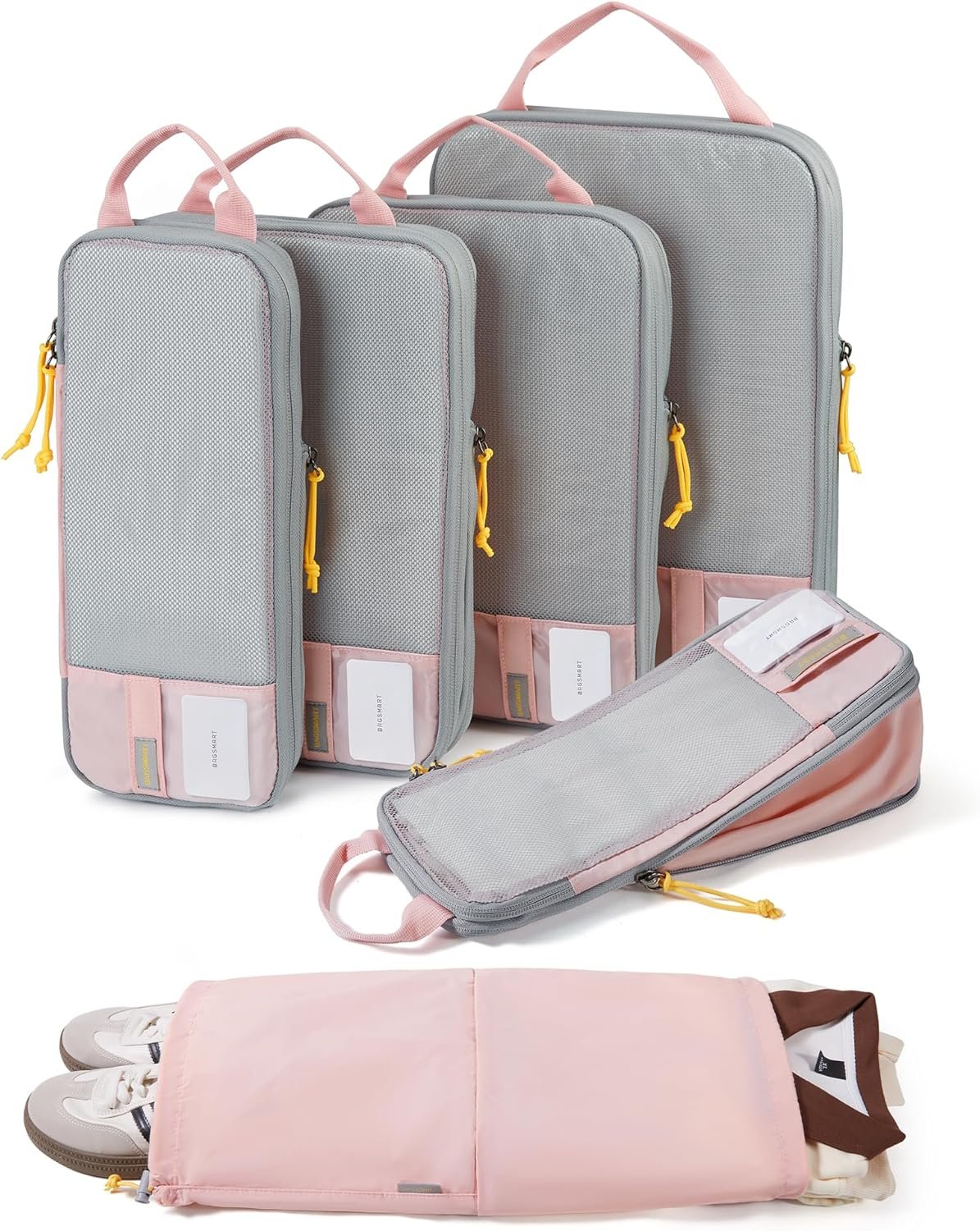BAGSMART 6 Set /4 Set/2 Set Compression Packing Cubes for Travel, Lightweight Luggage Organizer Bags, Durable Space Saver Bags Travel Essentials
