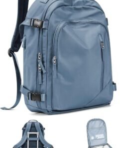 BJLFS Travel Backpack for Women Men, Carry on Backpack Flight Approved Item Bag,Casual Daypacks Cabin Bagage,Hiking Backpack Lightweight Rucksack, Business Laptop Backpack with USB Charger Blue Large