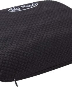 Big Hippo Memory Foam Travel Nap Pillow - Soft Small Pillow with Removable Cover (Black)