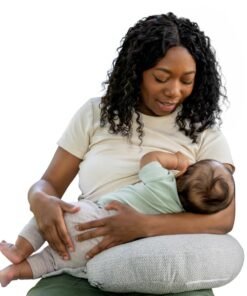 Boppy Anywhere Travel Nursing Pillow - Compact, Ergonomic Bottle & Breastfeeding Pillow with Snap & Loop Hanging Closure and Firm Hypoallergenic Fill, Baby Safety Alliance Verified