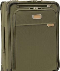 Briggs & Riley Essential 22" Carry On Expandable Spinner - Luggage for Travel, Suitcases with Wheels, Softside Rolling Bag for Men & Women, Self-Repairing Zipper - Baseline Collection, Olive