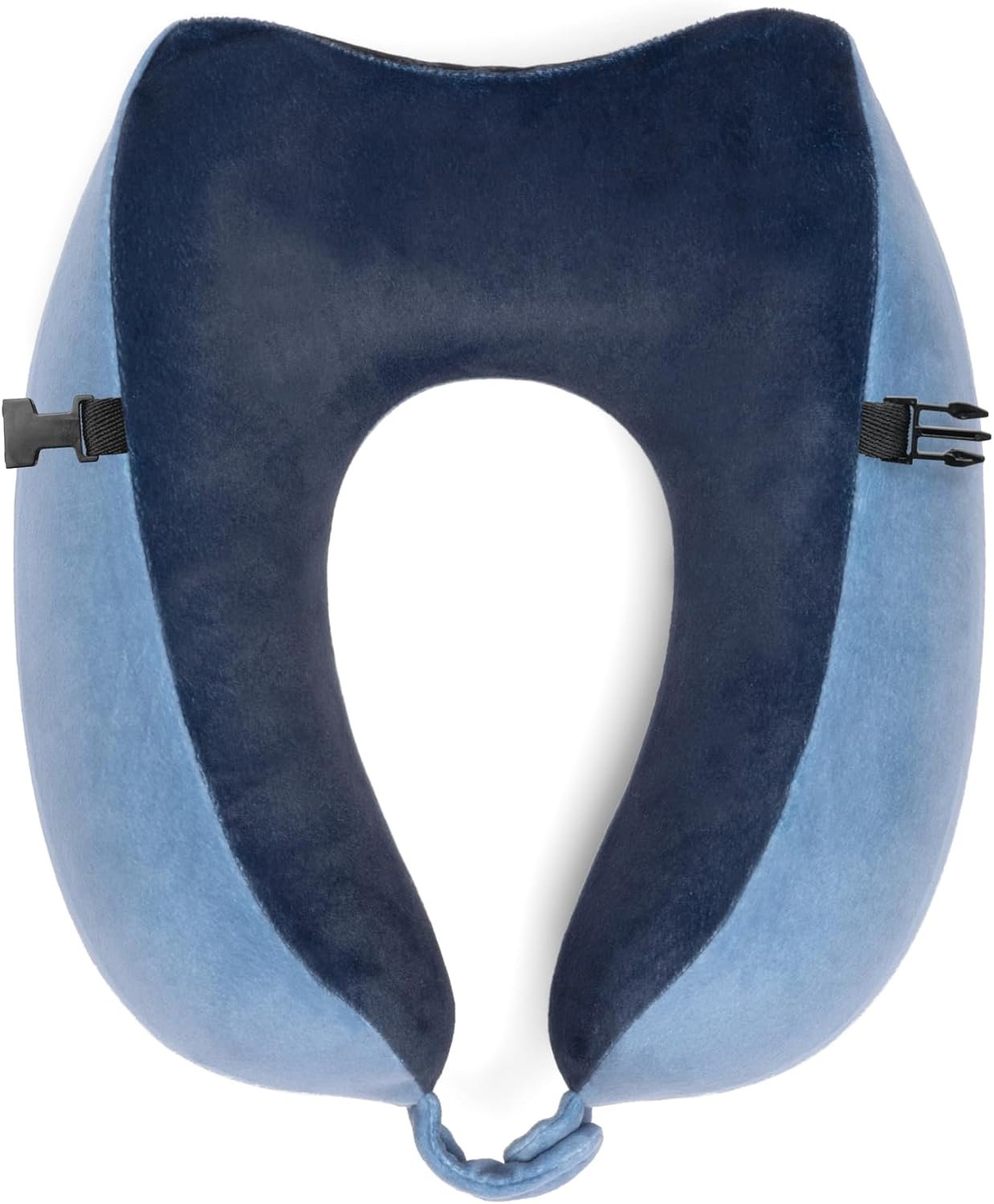 Brookstone Memory Foam Neck Travel Pillow Set - Portable Lightweight U-Shaped Stuffable Travel Neck Pillow for Car, Airplane Travels and Sleep, Size One Size, Blue