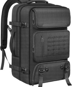 Carry On Backpack with Shoe Compartment, Large Expandable Travel Backpack for Men, Long-Term Durability Weekender Bag Luggage Bag Fits 18 Inch Laptop with Wet-Dry Pocket for Work Gym Outdoor Sports