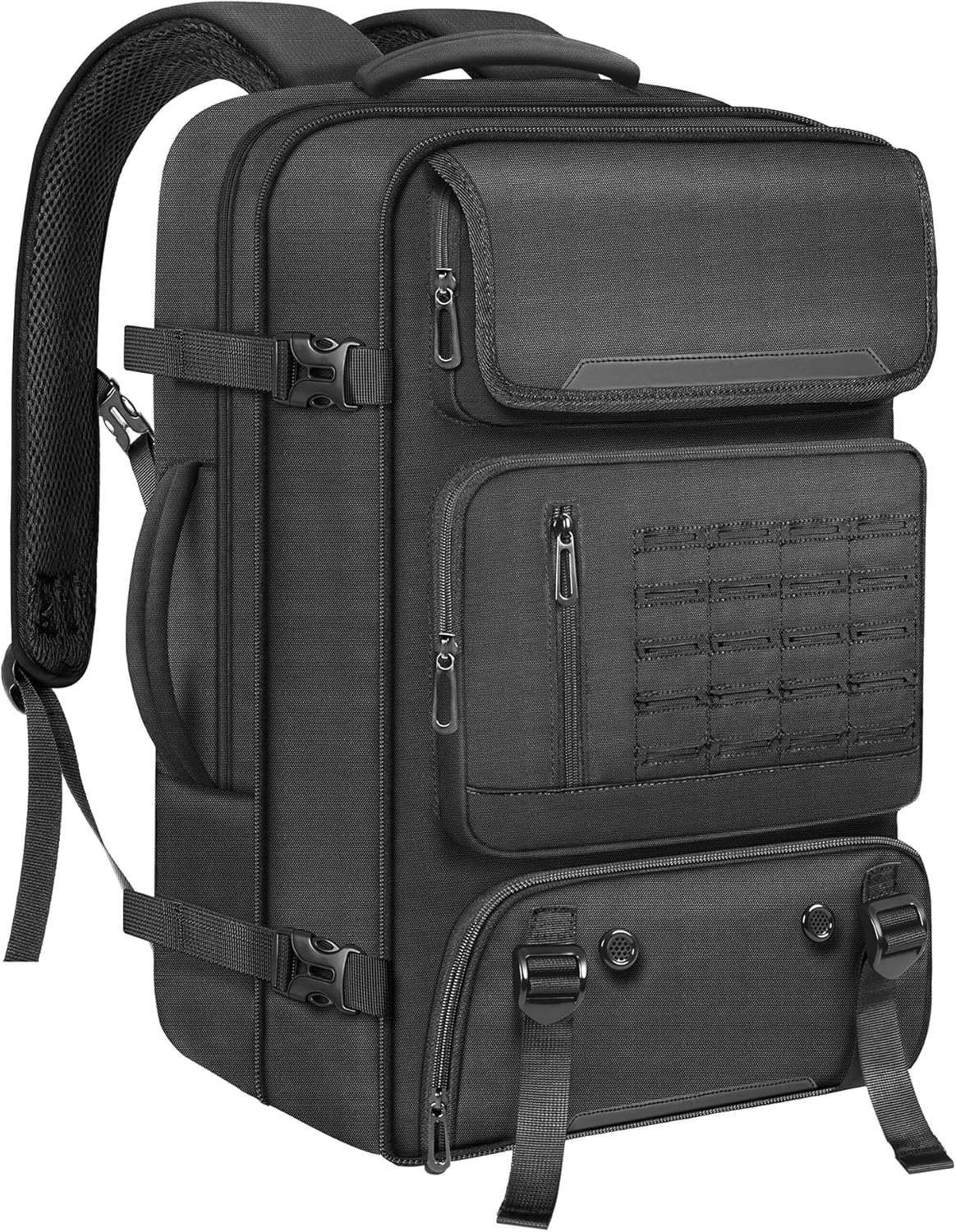 Carry On Backpack with Shoe Compartment, Large Expandable Travel Backpack for Men, Long-Term Durability Weekender Bag Luggage Bag Fits 18 Inch Laptop with Wet-Dry Pocket for Work Gym Outdoor Sports