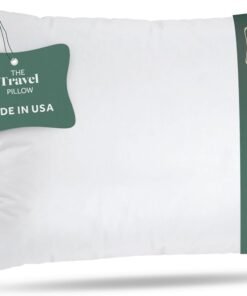 ComfyDown Goose Down Travel Pillow - Filled with 800 Fill Power European Goose Down, Egyptian 300 Thread Count 100% Cotton Cover for Plane car & Home - Made in USA (13" x 18")