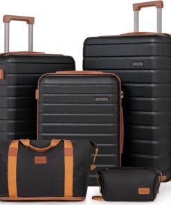 Cosbarn Luggage Sets 5 Piece Suitcases with Wheels, Suitcase Sets ABS Hard Case Luggage with TSA Lock Durable Carry-on Luggage with Spinner Wheels Travel Suitcase for Men Women
