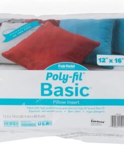 Fairfield Poly-Fil Basic Pillow Inserts, Ideal for Decorative Pillows, Travel Pillows, and Home Decor, Zippered, Non-Woven Cover, Spot Clean, Rectangle, 12" X 16", White