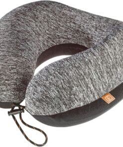 Go Travel American ZZZ's Comfortable Neck Pillow, Travel Pillow for Uninterrupted Sleep, Memory Foam Pillow for Everyday Commute, Airplane, Bus, Car, and Gaming, Travel Essentials, Made in USA, Orange