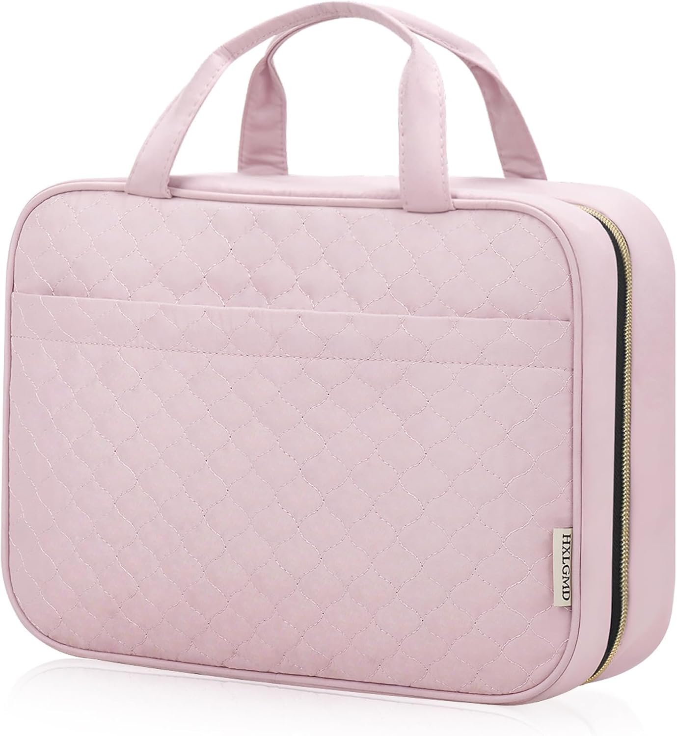 HXLGMD Travel Size Toiletry Bag for Women, Portable Cosmetic Bag with Hanging Hook, Travel Essentials Water-resistant Makeup Organizer for Accessories, Shampoo, Full-size Container, Toiletries