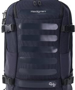 Hedgren TRIP Travel Backpack – Expandable, Water-Repellent RPET with RFID Blocking, Laptop & Clothing Compartments, Rain Cover & Smart Sleeve for Carry-On - 28.5 L (Peacoat Blue)