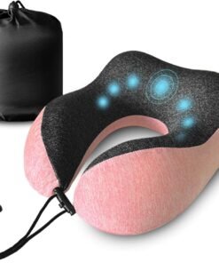 High Fill Memory Foam Travel Neck Pillow - Ergonomic Support for Plane, Car, Home Travel Accessory, Washable Cover - Neck Pillow for Effortless Travel