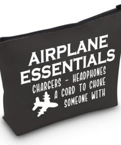 JXGZSO Airplane Essentials Bag Funny Travel Bag Travel Accessory Pouch Charger Pouch Travel Pouch (Airplane Essentials B)