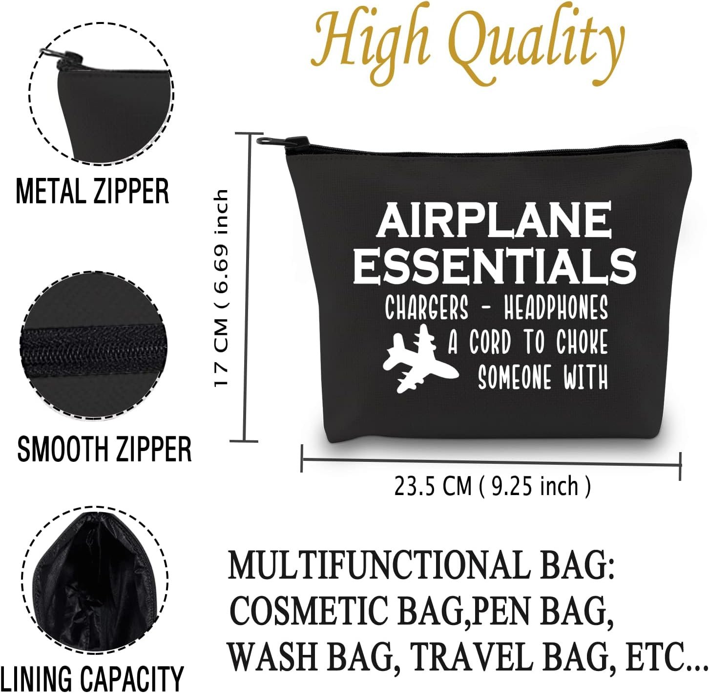 JXGZSO Airplane Essentials Bag Funny Travel Bag Travel Accessory Pouch Charger Pouch Travel Pouch Airplane Essentials B.jpg