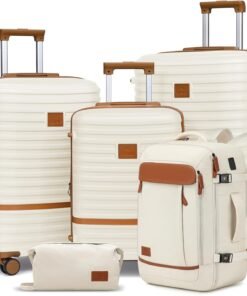Joyway Expandable Luggage Sets 5 Piece, Lightweight Hard Shell Travel Suitcase Set with Spinner Wheels and TSA Lock
