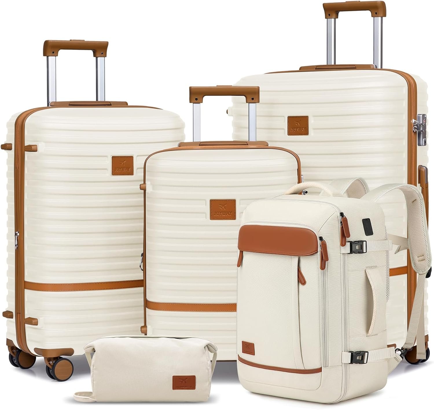 Joyway Expandable Luggage Sets 5 Piece, Lightweight Hard Shell Travel Suitcase Set with Spinner Wheels and TSA Lock
