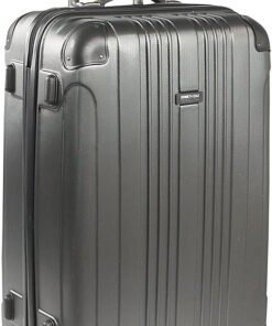 Kenneth Cole REACTION Out of Bounds Lightweight Hardshell 4-Wheel Spinner Luggage, Charcoal, 28-Inch Checked